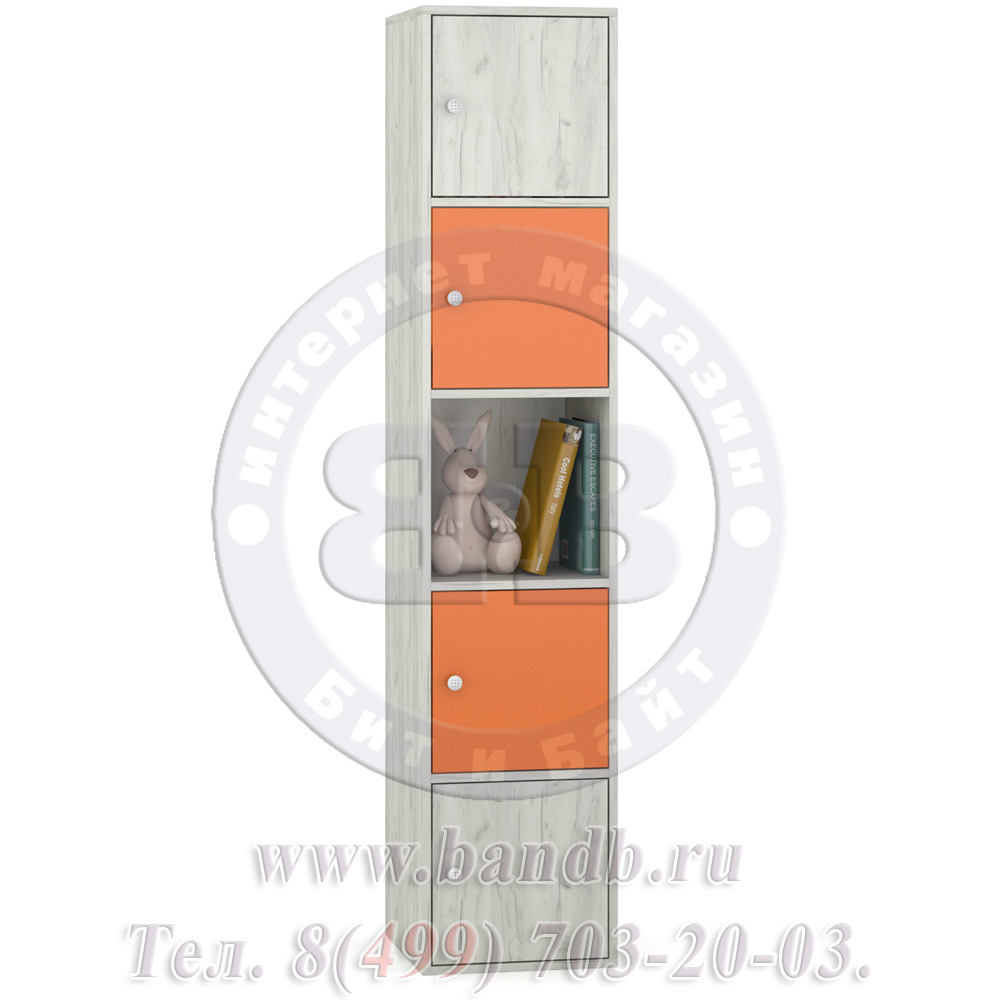 Стол письменный + шкаф для одежды Тетрис 1 МС № 7 цвет дуб белый/оранжевый Картинка № 10