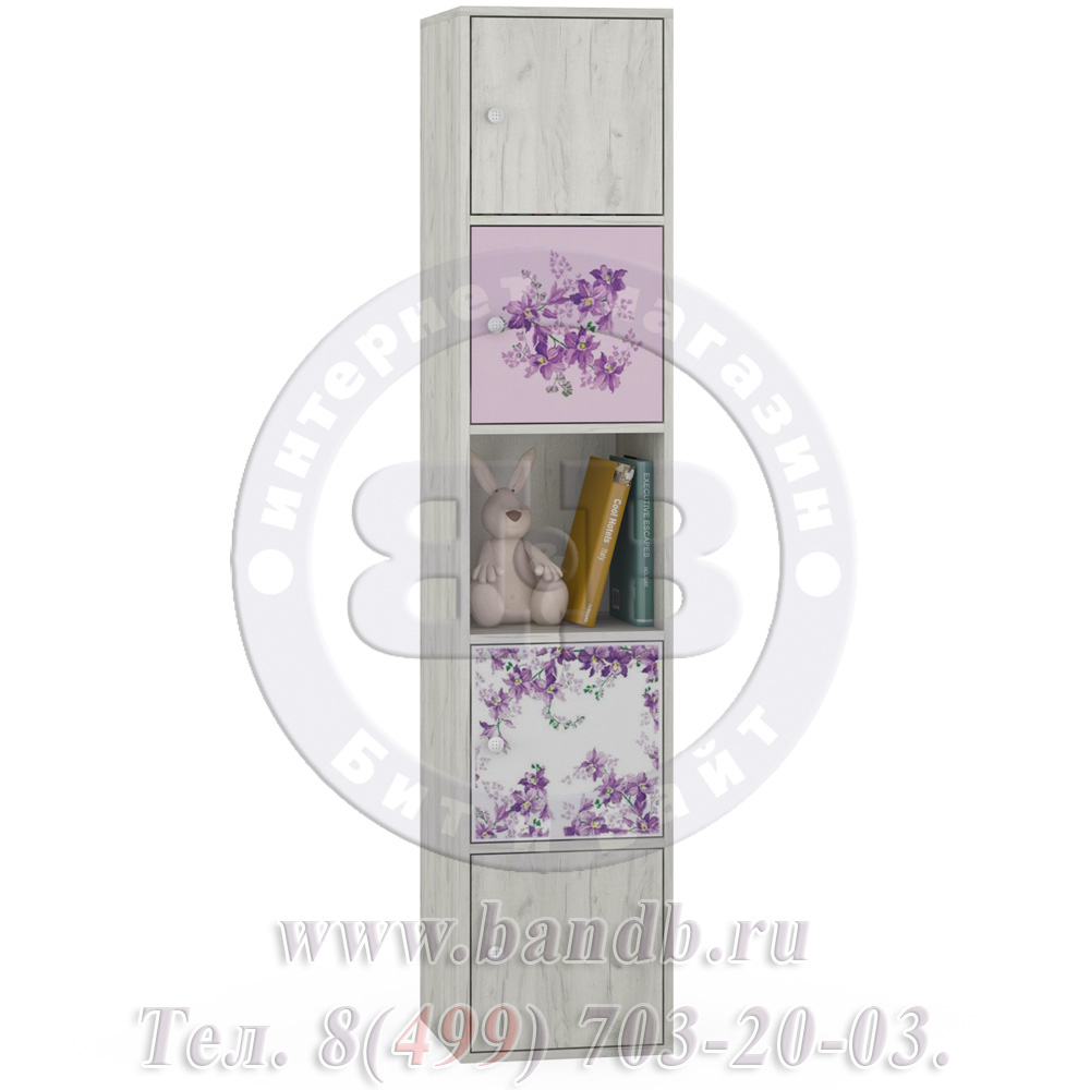 Стол письменный + шкаф для одежды Тетрис 1 МС № 7 Весна цвет дуб белый/лаванда Картинка № 10