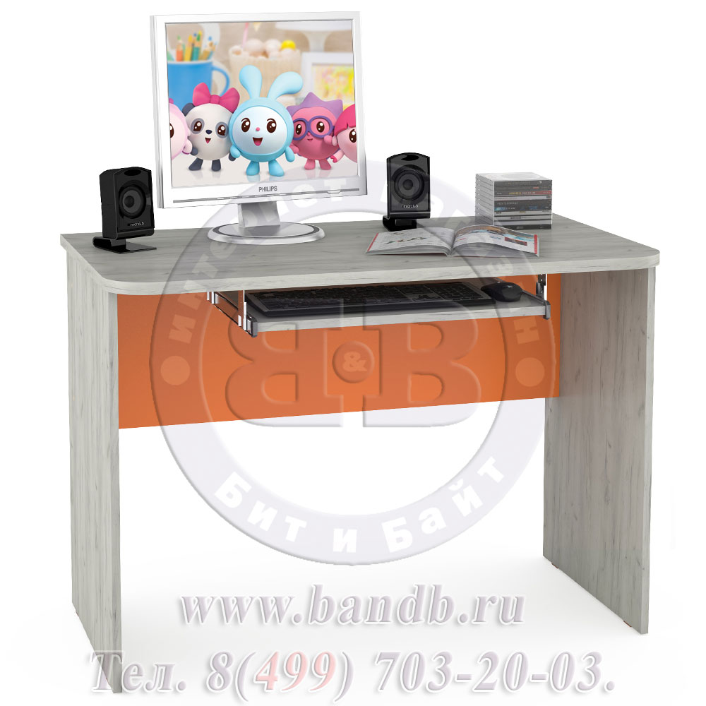 Детская мебель - набор Тетрис 1 МС № 11-Арт. 01 Бабочки цвет дуб белый/оранжевый Картинка № 10