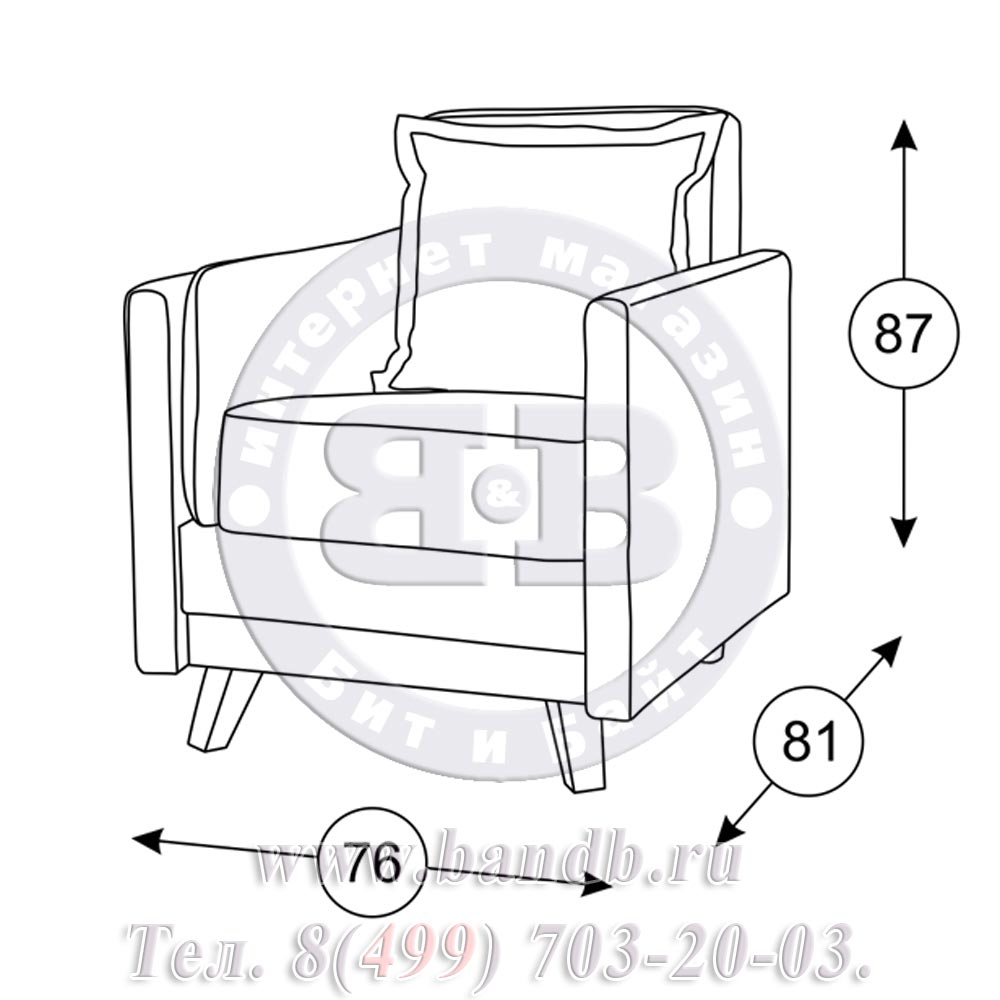 Кресло мягкое Дикси ткань ТК 917 Картинка № 2