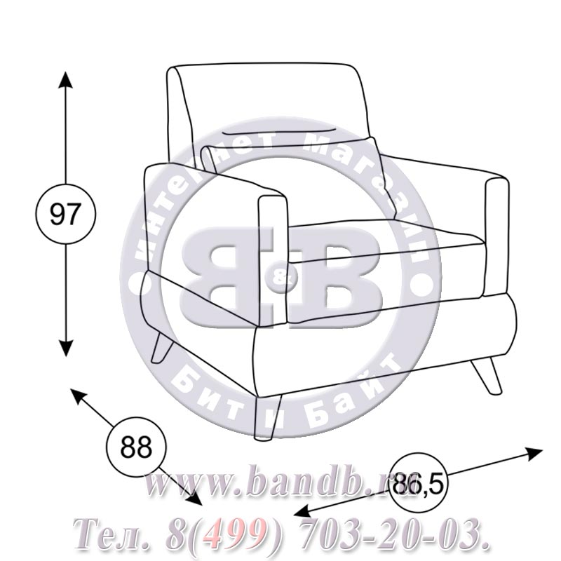 Диван-кровать с креслом Орион ткань дивана/кресла ТД 936/ТК 936, механизм трасформации седафлекс двойного сложения Картинка № 3
