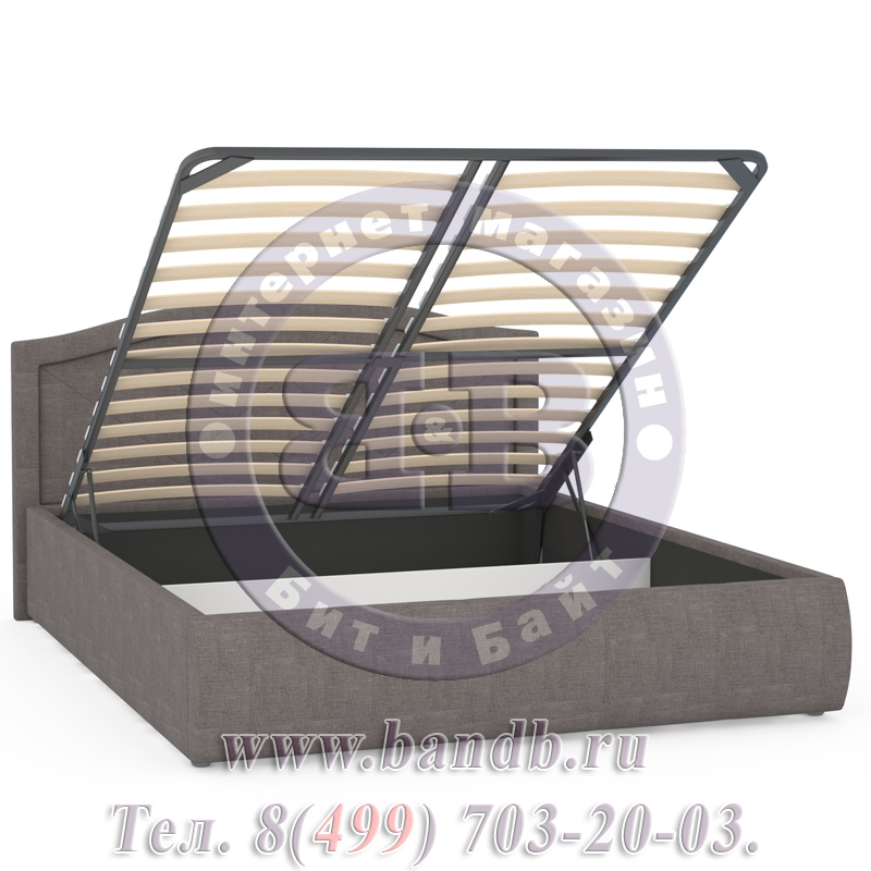 Кровать интерьерная с подъёмным механизмом Виго цвет светло-серый Картинка № 4
