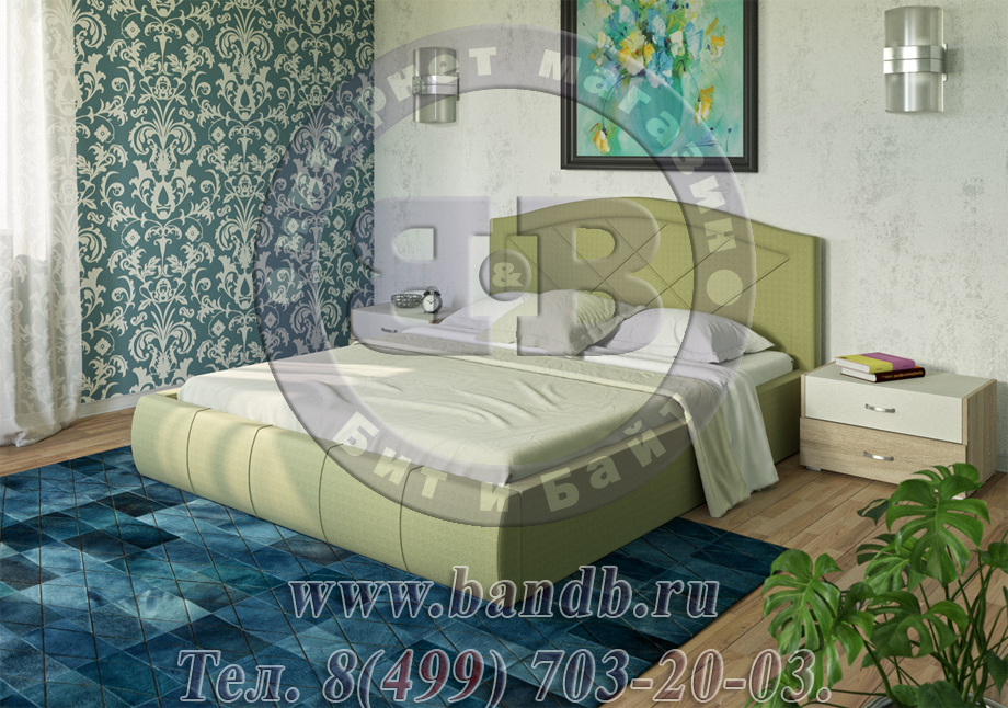 Кровать интерьерная с подъёмным механизмом Виго цвет светло-серый Картинка № 6