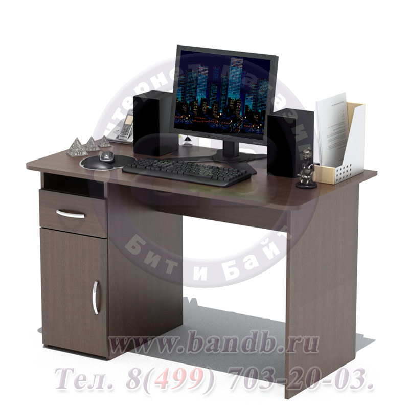 Письменный стол с тумбой СПМ-03 цвет дуб венге Картинка № 2
