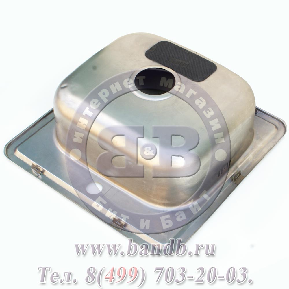 Мойка Sink Light N 4848 врезная, полированная, сталь 0,6 мм., ШхГ 480х480 мм., чаша ШхГхВ 400х350х150 мм., перелив, сифон в комплекте Картинка № 2