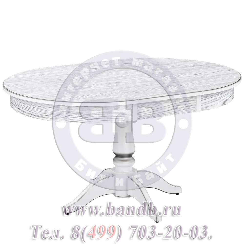 Стол Галант 2 Р, цвет RAL9003, патинирование стола в цвет серебро Картинка № 2