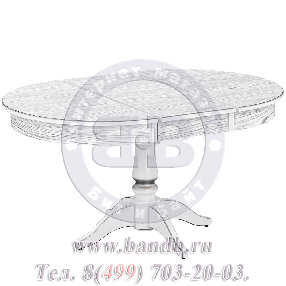 Стол Галант 2 Р, цвет RAL9003, патинирование стола в цвет серебро Картинка № 3