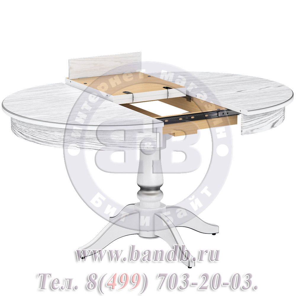 Стол Галант 2 Р, цвет RAL9003, патинирование стола в цвет серебро Картинка № 4