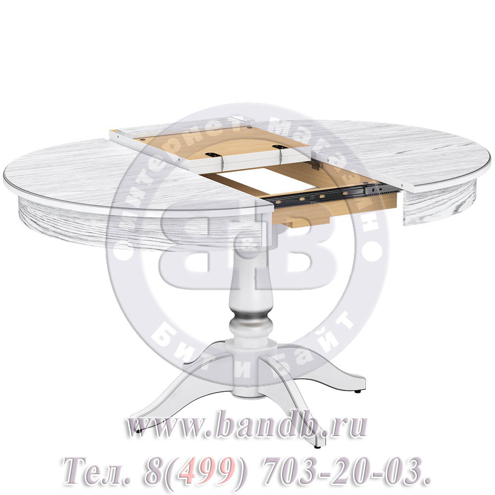 Стол Галант 2 Р, цвет RAL9003, патинирование стола в цвет серебро Картинка № 5