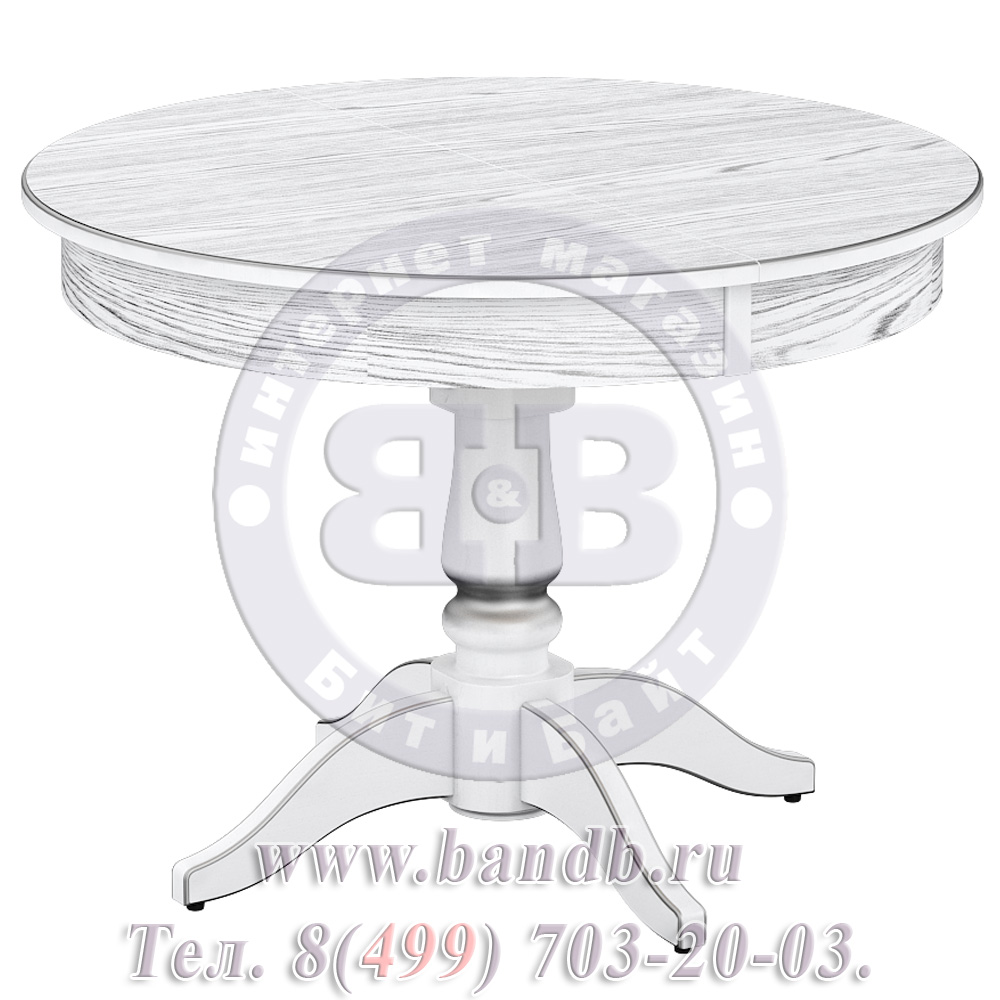 Стол Галант 2 Р, цвет RAL9003, патинирование стола в цвет серебро Картинка № 8