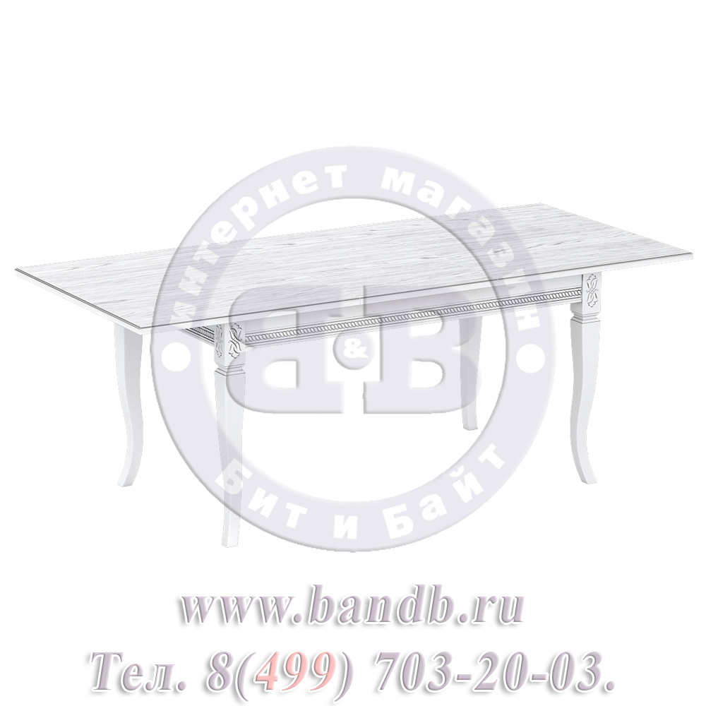 Стол Империал 1 Р, цвет RAL9003, патинирование стола в цвет серебро Картинка № 2