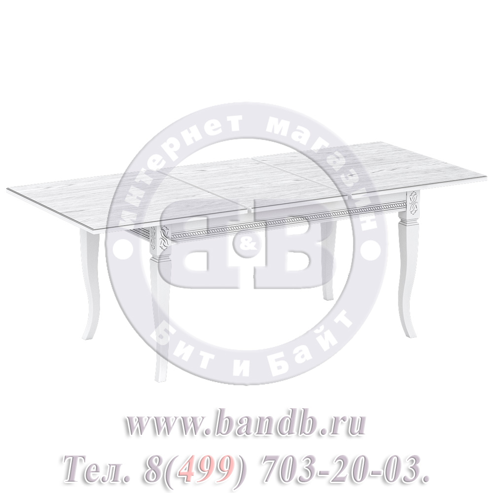 Стол Империал 1 Р, цвет RAL9003, патинирование стола в цвет серебро Картинка № 3