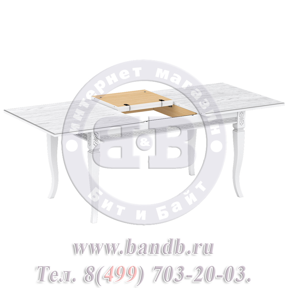 Стол Империал 1 Р, цвет RAL9003, патинирование стола в цвет серебро Картинка № 4