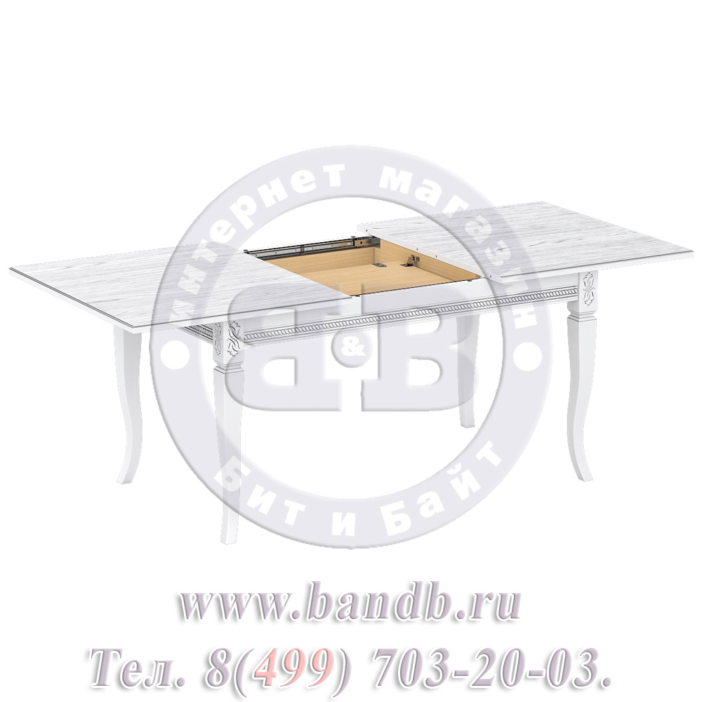 Стол Империал 1 Р, цвет RAL9003, патинирование стола в цвет серебро Картинка № 5
