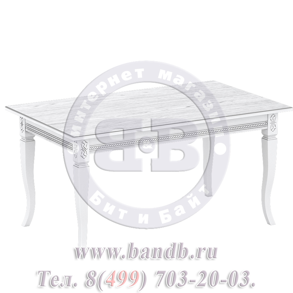 Стол Империал 1 Р, цвет RAL9003, патинирование стола в цвет серебро Картинка № 6