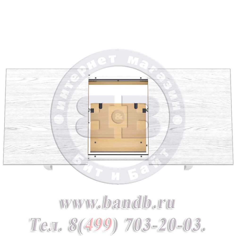 Стол Империал 1 Р, цвет RAL9003, патинирование стола в цвет серебро Картинка № 12