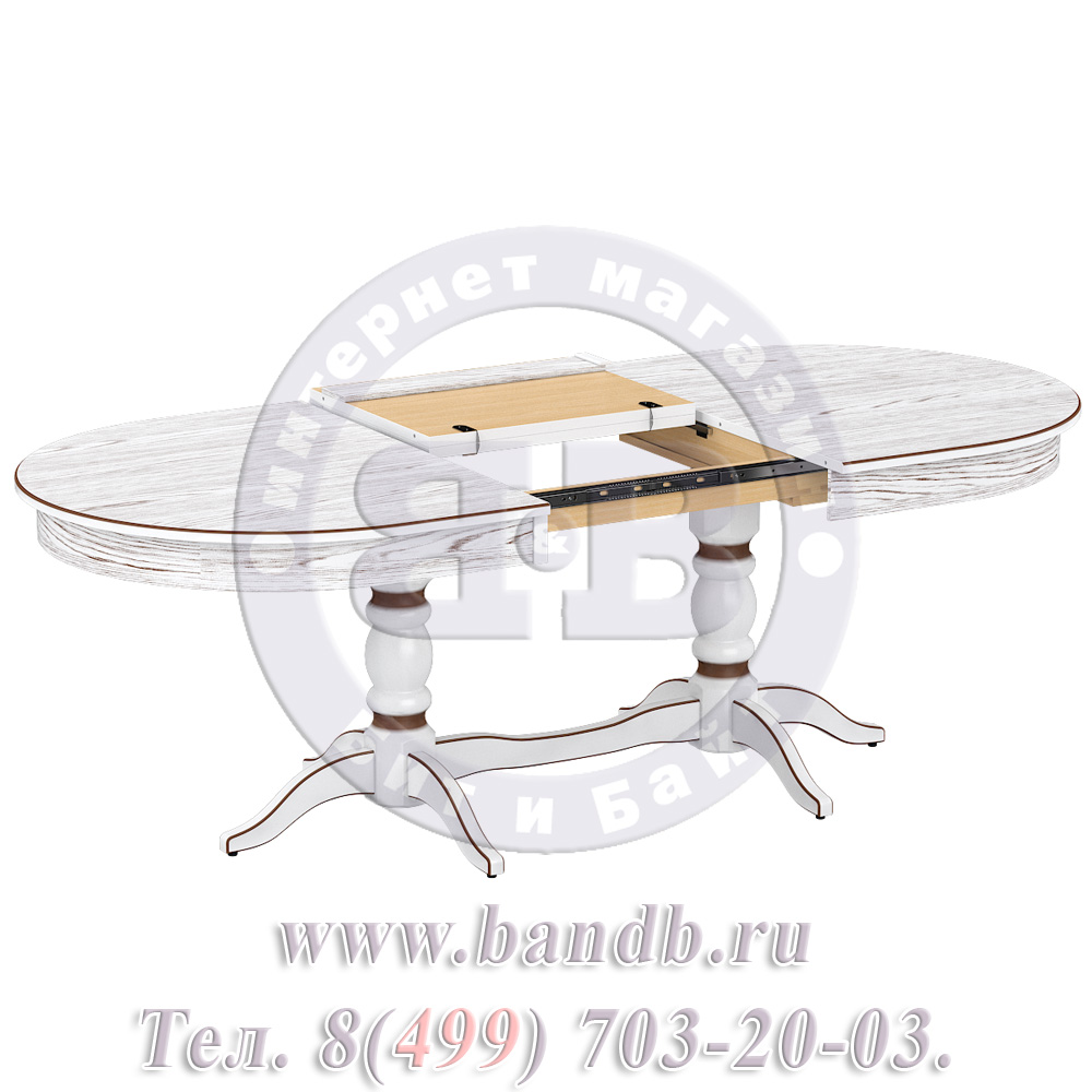 Стол Кингли 1 Р, цвет RAL9003, патинирование стола в цвет орех Картинка № 5