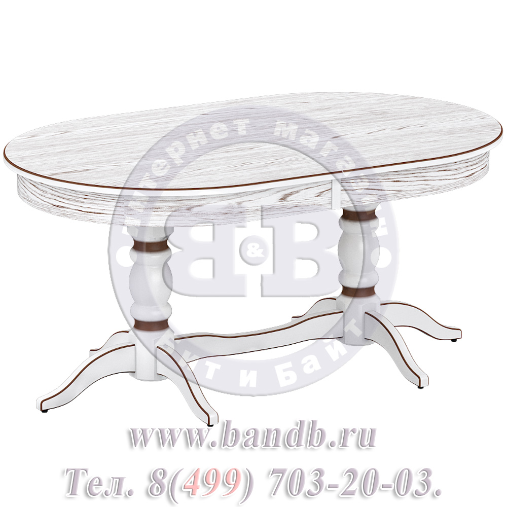 Стол Кингли 1 Р, цвет RAL9003, патинирование стола в цвет орех Картинка № 8