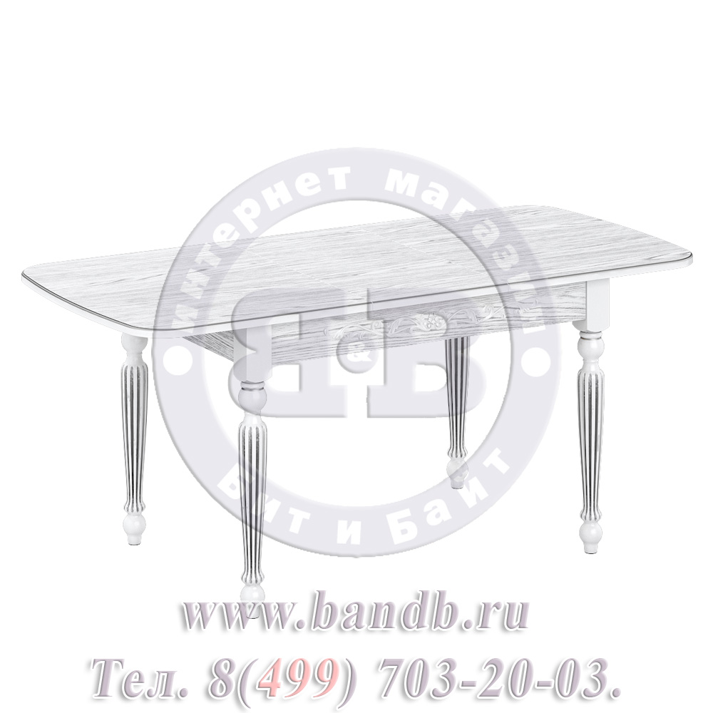 Стол Лофти М 1 Р, цвет RAL9003, патинирование стола в цвет серебро Картинка № 2