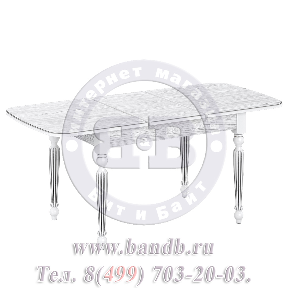 Стол Лофти М 1 Р, цвет RAL9003, патинирование стола в цвет серебро Картинка № 3