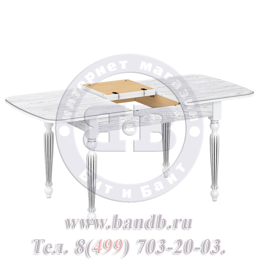 Стол Лофти М 1 Р, цвет RAL9003, патинирование стола в цвет серебро Картинка № 4