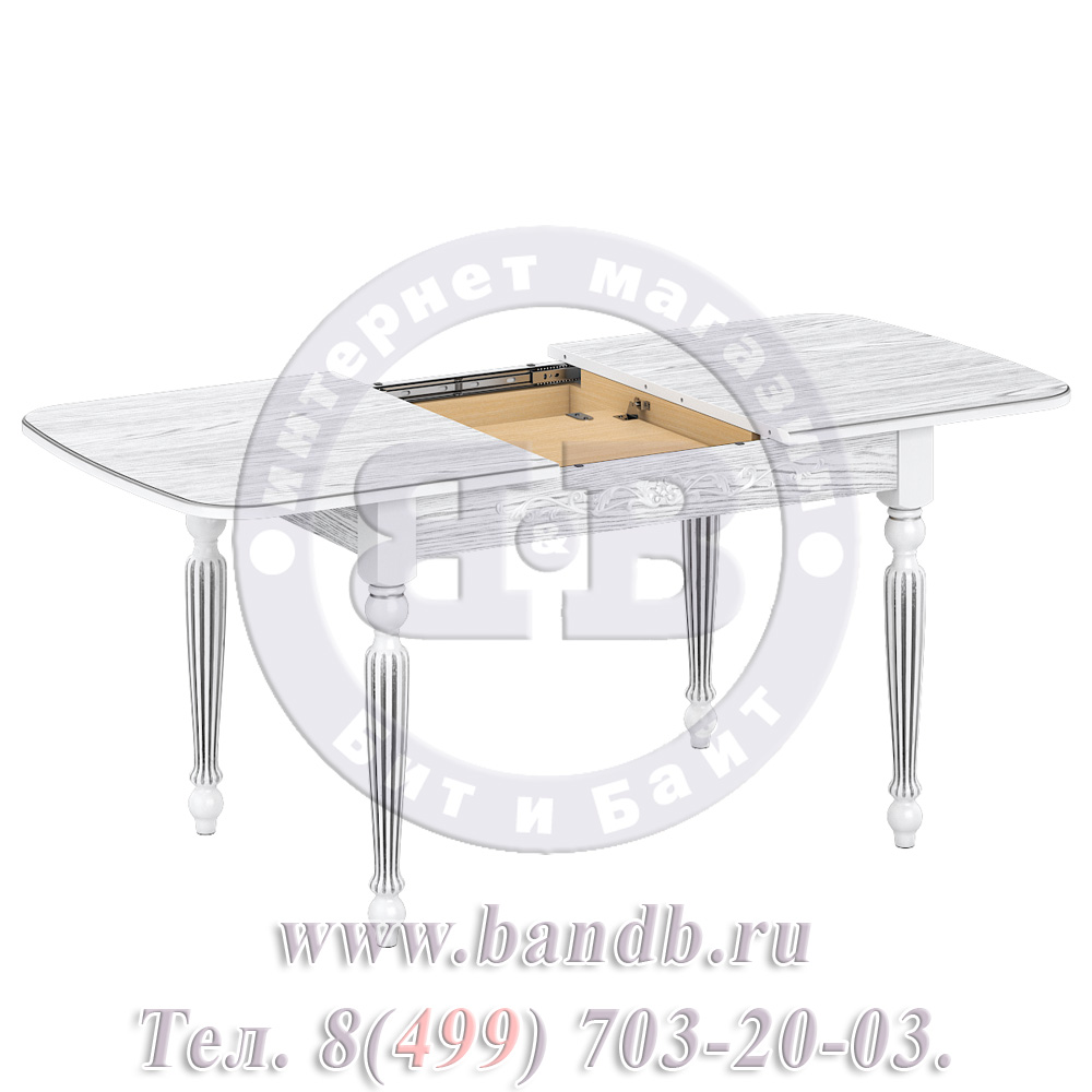 Стол Лофти М 1 Р, цвет RAL9003, патинирование стола в цвет серебро Картинка № 5