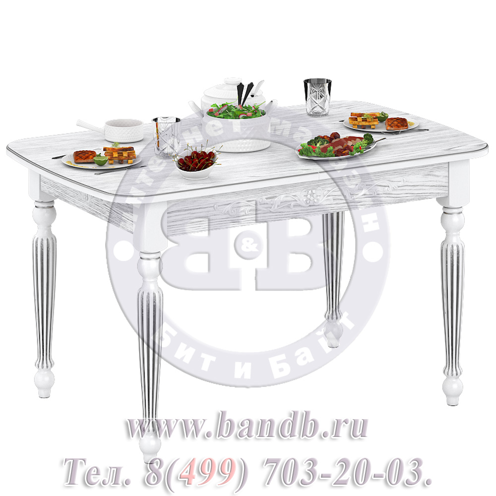 Стол Лофти М 1 Р, цвет RAL9003, патинирование стола в цвет серебро Картинка № 7