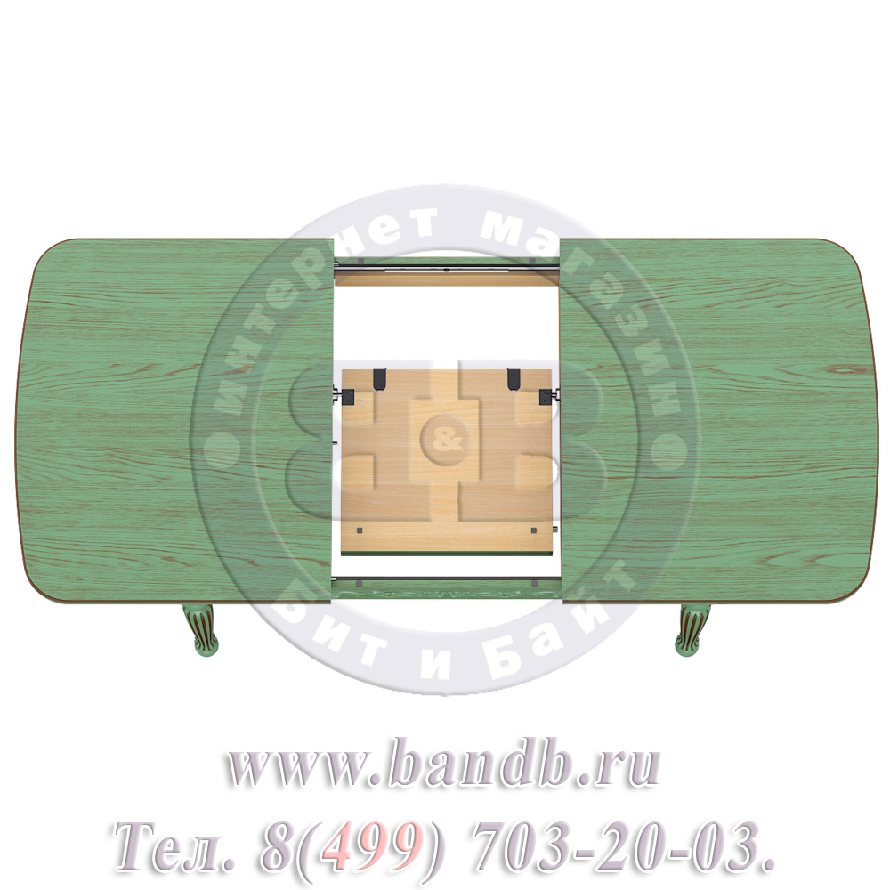 Стол Лофти М 2 Р, цвет RAL6021, патинирование стола в цвет орех Картинка № 12