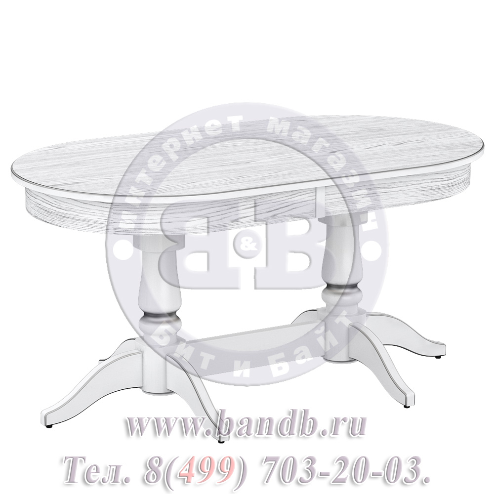 Стол Прайм 1 НР, цвет RAL9003, патинирование стола в цвет серебро Картинка № 2