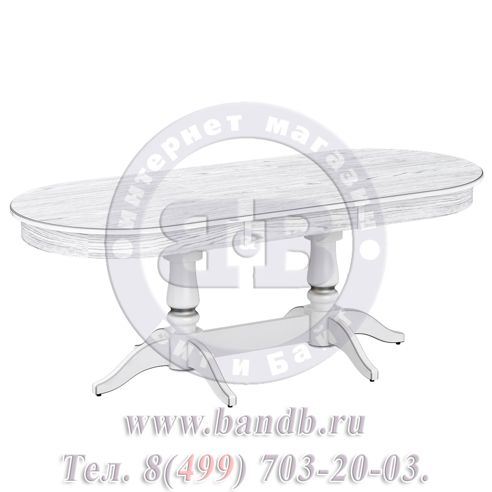 Стол Прайм 1 Р, цвет RAL9003, патинирование стола в цвет серебро Картинка № 2