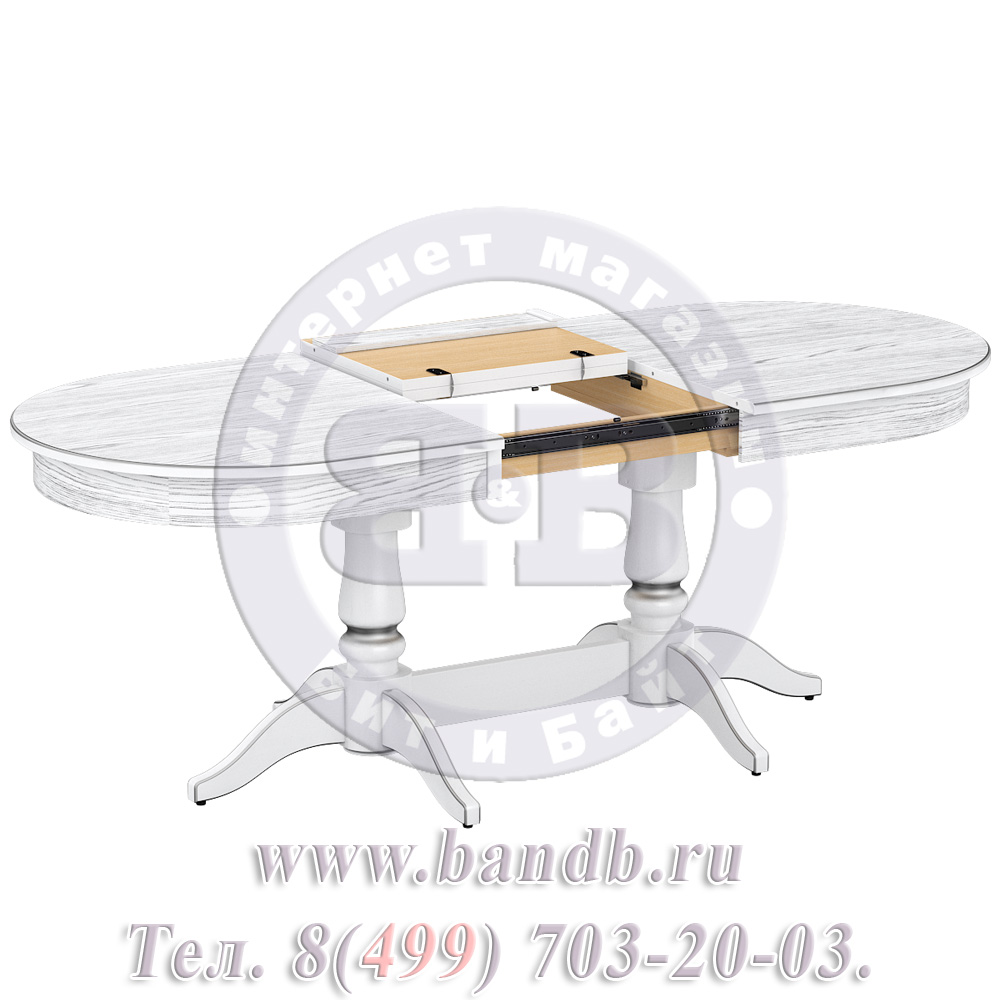 Стол Прайм 1 Р, цвет RAL9003, патинирование стола в цвет серебро Картинка № 5