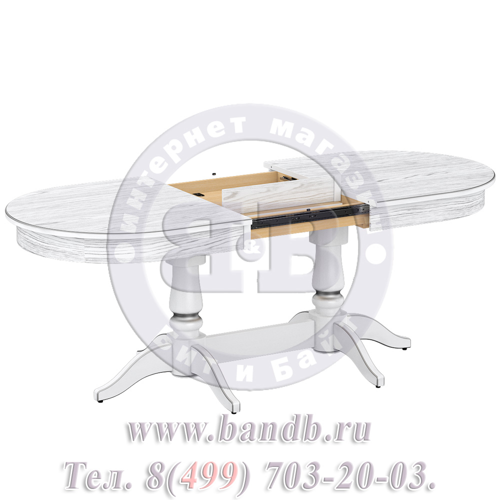 Стол Прайм 1 Р, цвет RAL9003, патинирование стола в цвет серебро Картинка № 6