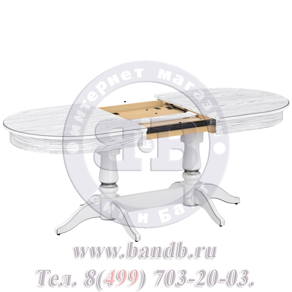 Стол Прайм 1 Р, цвет RAL9003, патинирование стола в цвет серебро Картинка № 7
