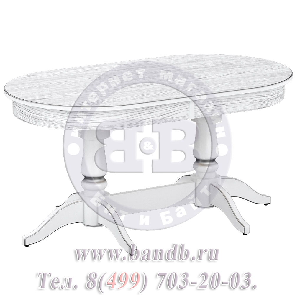 Стол Прайм 1 Р, цвет RAL9003, патинирование стола в цвет серебро Картинка № 8