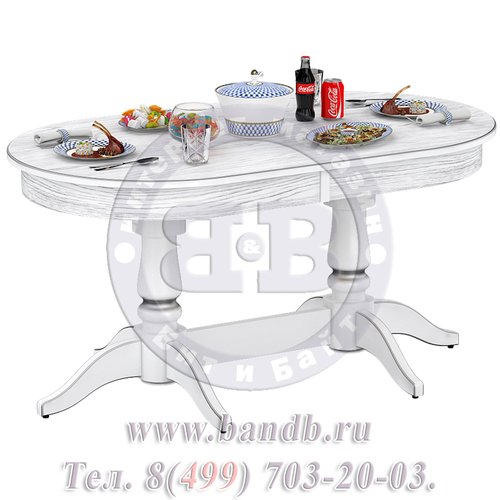 Стол Прайм 1 Р, цвет RAL9003, патинирование стола в цвет серебро Картинка № 9