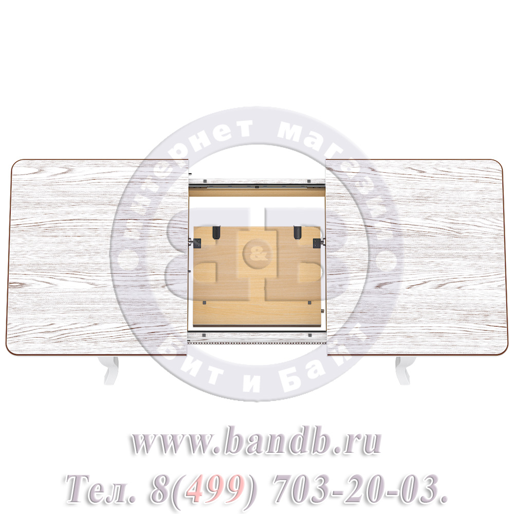 Стол Роял 2 Р, цвет RAL9003, патинирование стола в цвет орех Картинка № 12