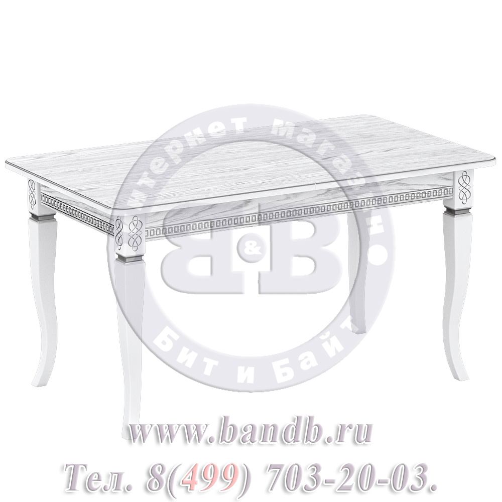 Стол Роял 2 Р, цвет RAL9003, патинирование стола в цвет серебро Картинка № 6
