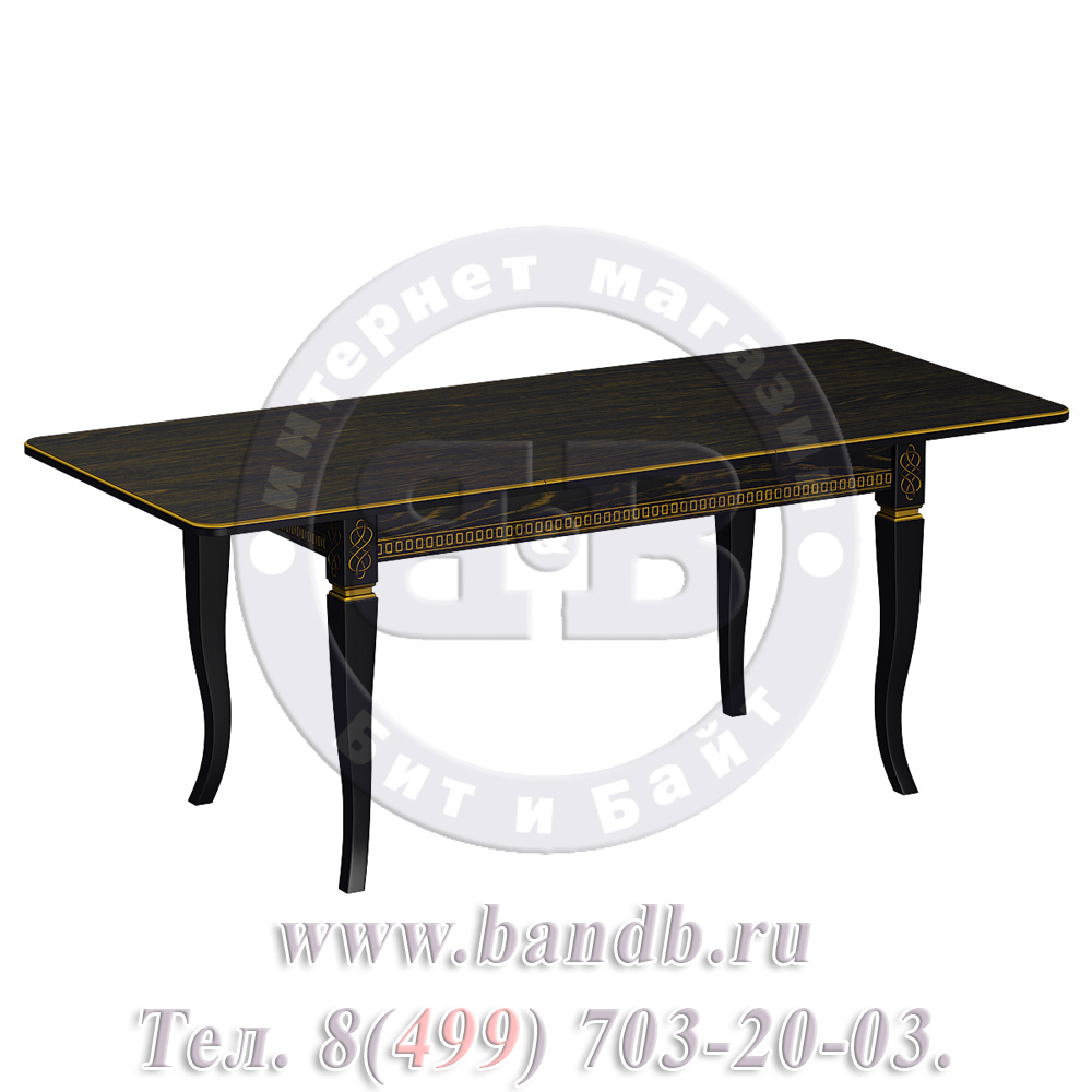 Стол Роял 2 Р, цвет RAL9005, патинирование стола в цвет золото Картинка № 2