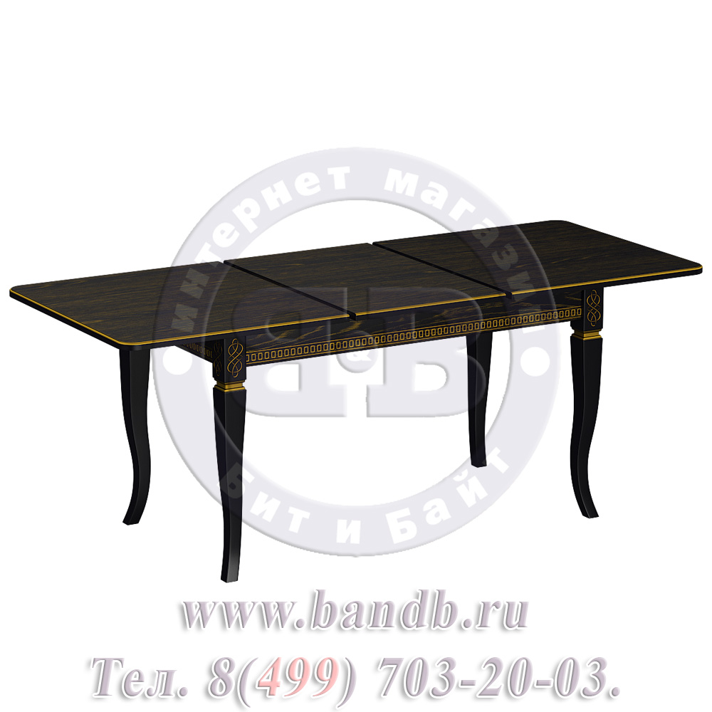 Стол Роял 2 Р, цвет RAL9005, патинирование стола в цвет золото Картинка № 3