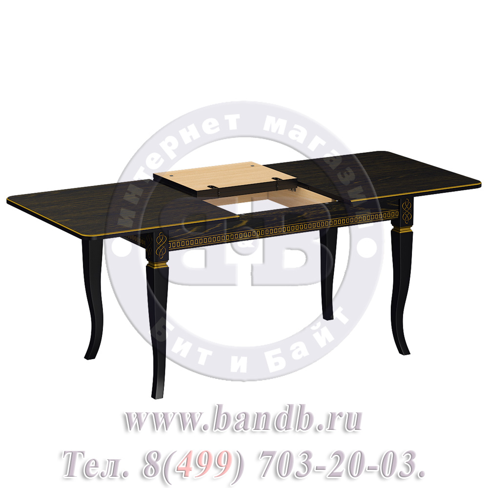 Стол Роял 2 Р, цвет RAL9005, патинирование стола в цвет золото Картинка № 4