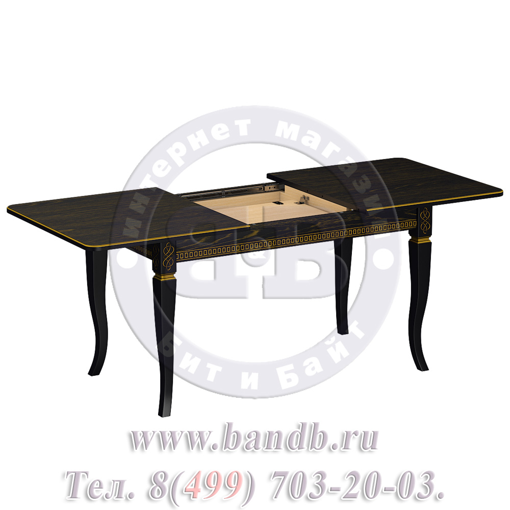 Стол Роял 2 Р, цвет RAL9005, патинирование стола в цвет золото Картинка № 5