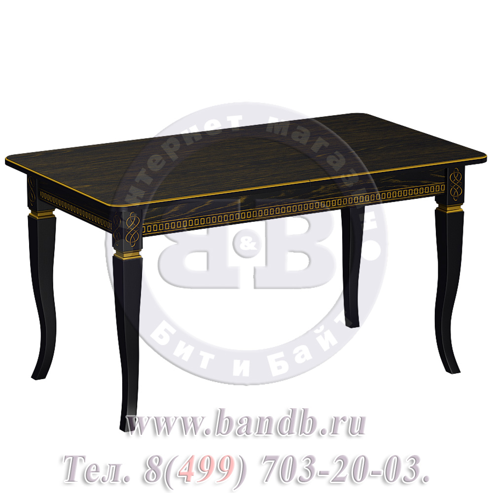 Стол Роял 2 Р, цвет RAL9005, патинирование стола в цвет золото Картинка № 6