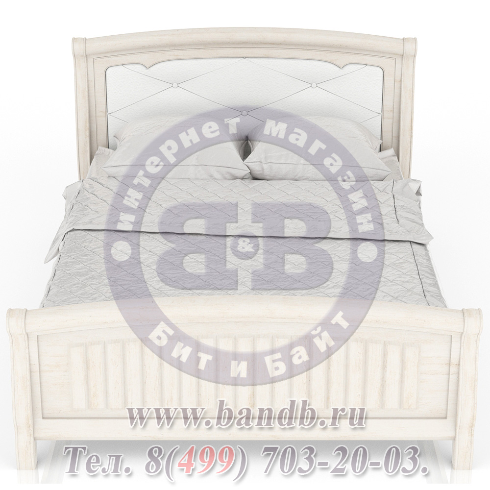 Кровать Амели 1400 с красивой спинкой цвет дуб прованс Картинка № 4