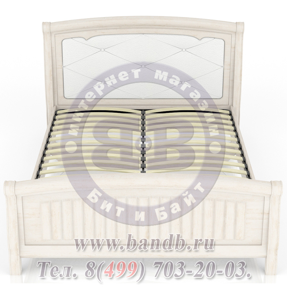Кровать Амели 1400 с красивой спинкой цвет дуб прованс Картинка № 5