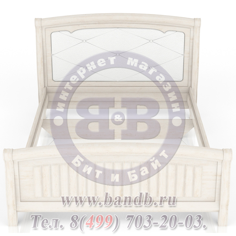 Кровать Амели 1400 с красивой спинкой цвет дуб прованс Картинка № 6