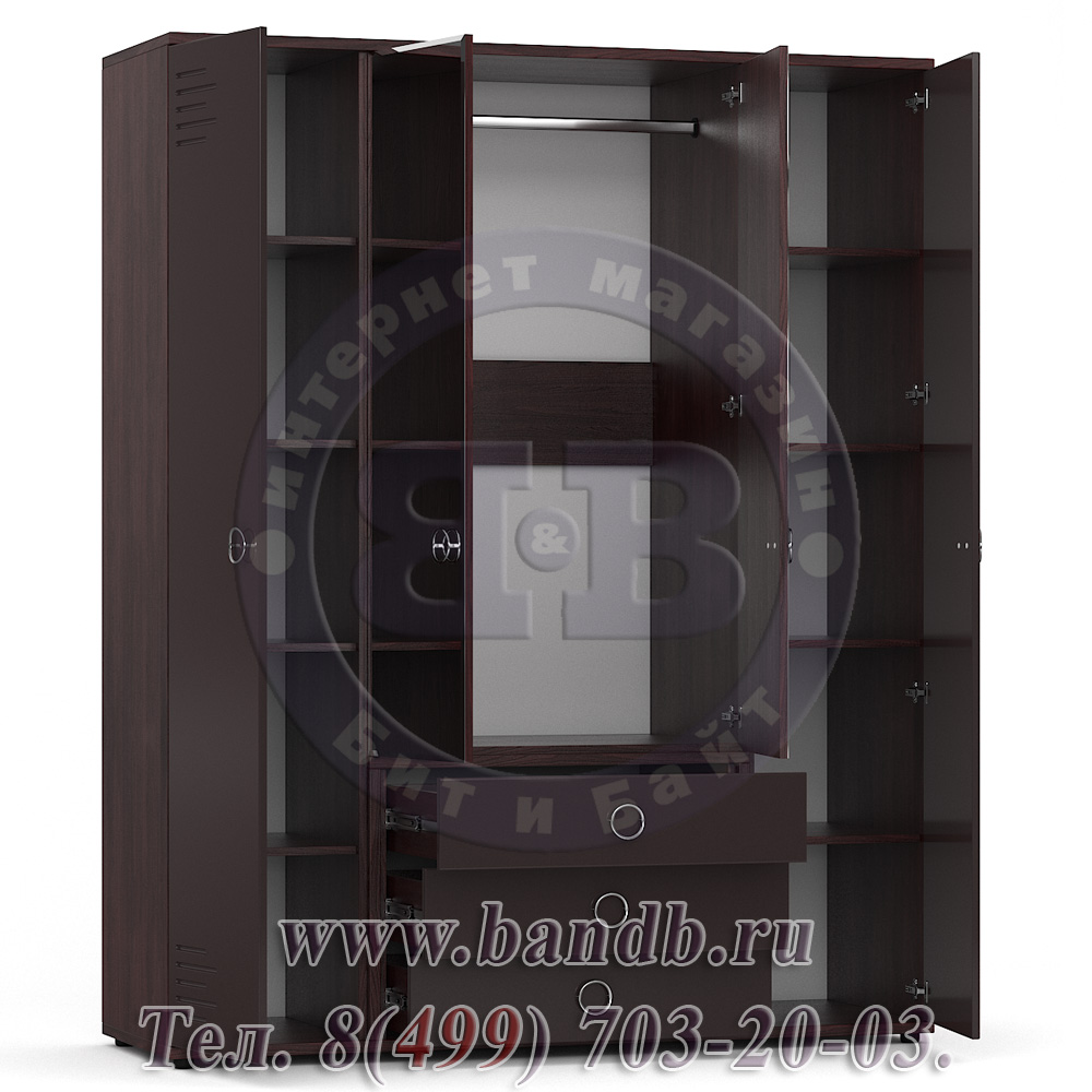 Делия ЛД-645-030ГЛУХ Шкаф комбинированный глухие двери, цвет сосна шоколад/шоколад глянец Картинка № 5