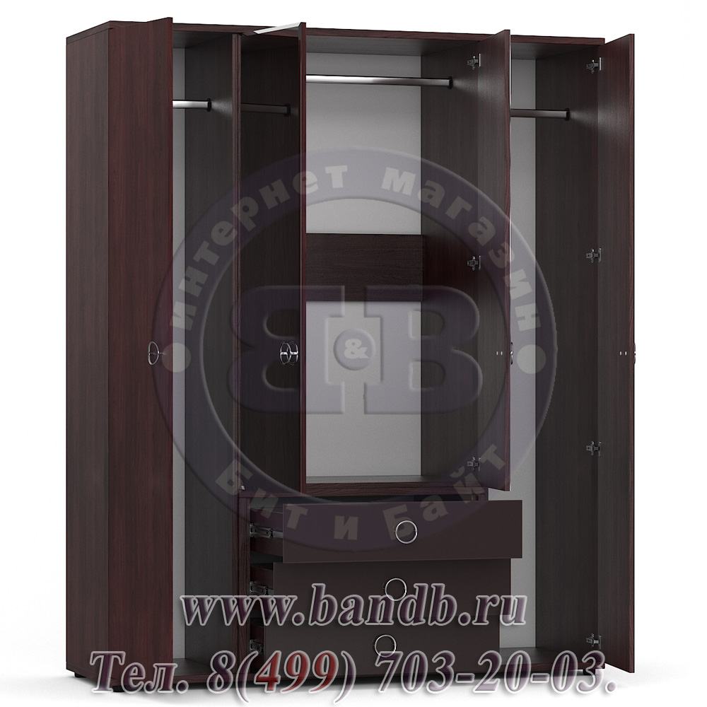 Делия ЛД-645-030ГЛУХ Шкаф комбинированный глухие двери, цвет сосна шоколад/шоколад глянец/сосна шоколад Картинка № 3
