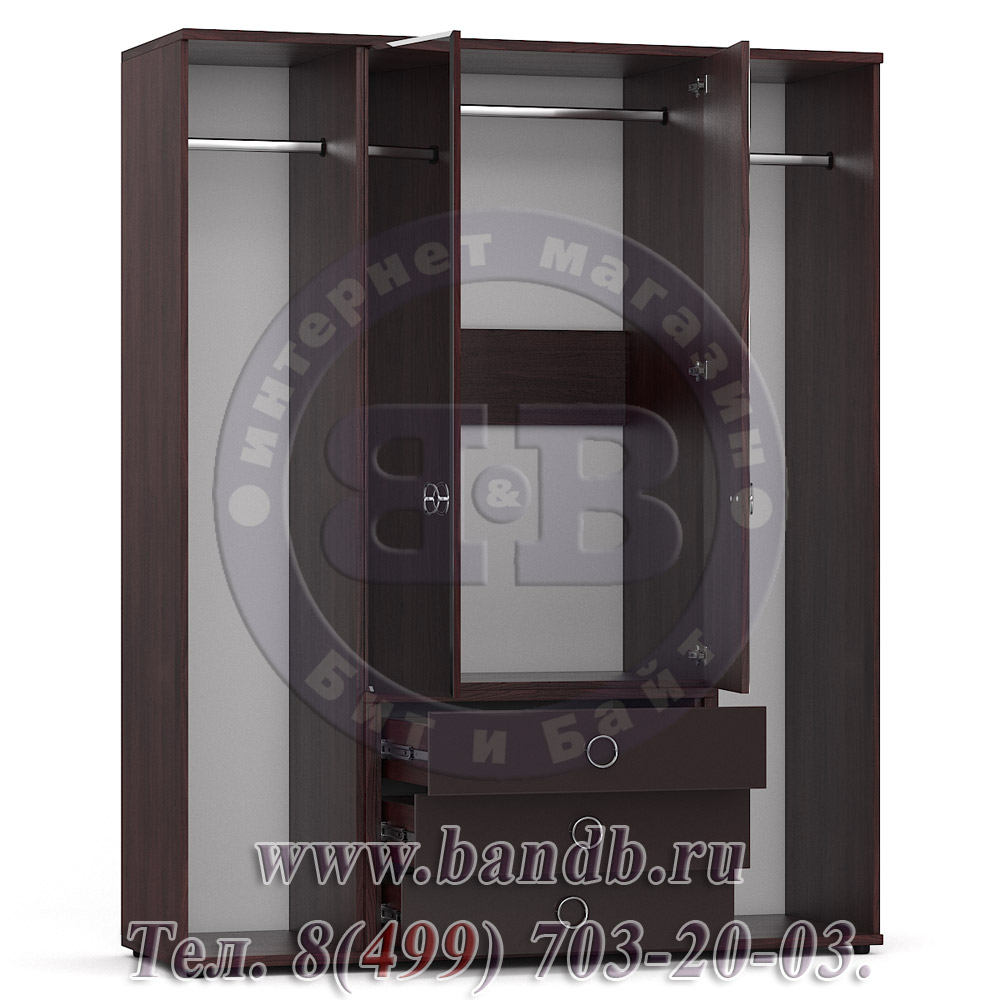 Делия ЛД-645-030 Корпус шкафа комбинированного, цвет сосна шоколад/шоколад глянец Картинка № 2