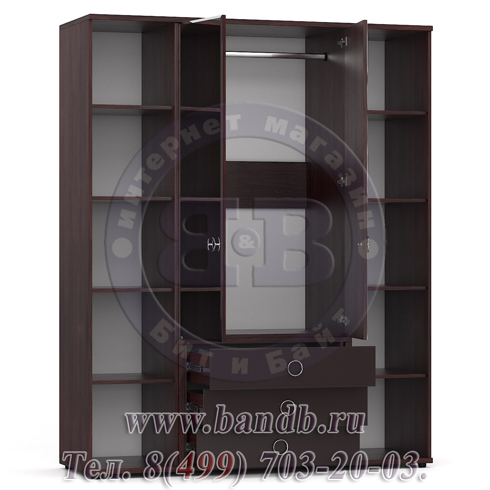 Делия ЛД-645-030 Корпус шкафа комбинированного, цвет сосна шоколад/шоколад глянец Картинка № 4