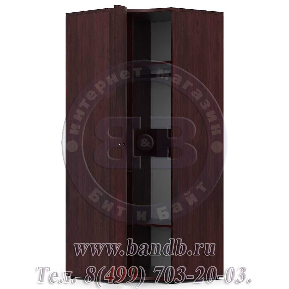 Делия ЛД-645-050 Шкаф угловой с гнутой дверью, цвет сосна шоколад Картинка № 4
